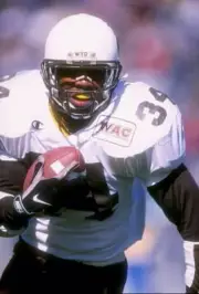 Running back Marques Brigham Wyoming Cowboys runs with the ball th- Old Photo