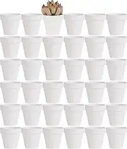 Yishang 36 pcs Small Mini White Clay Pots, 2.5'' Terracotta Pot Clay Ceramic Pottery Planter,Cactus Flower Terra Cotta Pots,Succulents Nursery Pots,with Drainage Hole,Great for Crafts,Wedding Favor