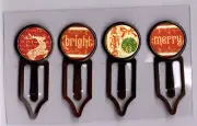 Graphic45 CHRISTMAS TIME #105 Antique Copper (4) Metal Clips HANDMADE