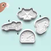 Racing Car Track Flags Race Cookie Fondant Cutter Embosser + Handle - FREE POST