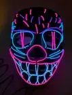 Light up Halloween Mask EL Wire LED Glow Mask Purple Pink Blue PURGE CAT