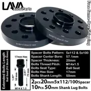 2PC 20MM THICK 5X112 & 5x100 57.1MM C.B WHEEL SPACER +14x1.5 BOLT FIT VOLKSWAGEN (for: Volkswagen)