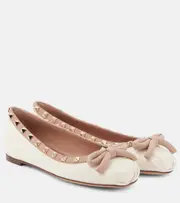 [Valentino Garavani] Valentino Garavani Rockstud leather ballet flats AU 10 white