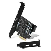 USB C PCIe Card SuperSpeed 8,12CM Bracket(2*USB 3.1 Type-C,1*Type E,1*19 Pin)
