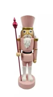 BESTPRICE JINGLES & JOY Holiday Christmas Nutcracker Decor 13” Pastel Pink New