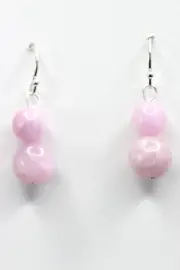Kunzite Natural Lavender 7mm, 9mm Ball Gemstone .925 Sterling Silver Earrings 1"