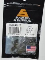 sampo swivels ball bearing black swivel welded ring w/ coastlock snap 150LB sz 4