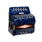 GoldStar 34 Button 12 Bass Accordion, 3 Switch, GCF, With Straps and Case Blue