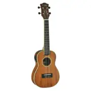 Tiki '5 Series' Mahogany Solid Top Electric Concert Ukulele with Hard Case (Natu