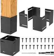 [Fxvhojq] Fence Armor,Post Bracket,Rustproof Post Protector,Steel Post Base Protector for Wood Mailbox Pergolas Gazebos Pavilion Deck Railing
