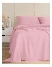 [Royal Comfort] Luxury Linen Queen Sheet Set in Mauve
