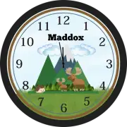 Personalized Clock -Moose Clock, Kids Room, Moose Decor, Woodland Animals