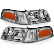 98-11 Ford Crown Victoria Chrome Housing Headlights + Corner Amber SVT (for: Ford)