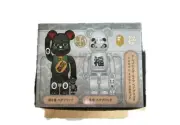 BE@RBRICK BAPE Lucky Cat Black Daruma White Chrome 100% 400% medicom bearbrick