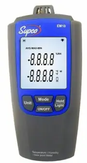 Supco EM10 Temperature and Humidity Meter with LCD Display, 14 to 122 Degrees F