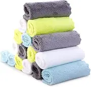 Cute Castle Ultra-Soft Baby Washcloths, 16 Pack - 9" by 9", Gentle on Sensitive Skin for Face and Body, Plush, Super Absorbent Wash Clothes for Girls and Boys