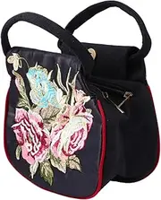 [BESTYASH] 1pc Ethnic Style Embroidered Handbag for Women Retro Floral Wrist Bag Capacity Unique Design for Daily Use and Shopping