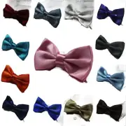 Mens Pre-Tied Plain Solid Bow Tie Men's Bowtie Wedding Party Tuxedo Quality Ties