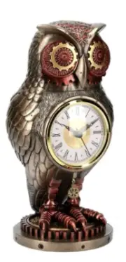 Steampunk Owl with Clock.Steampunk Figurine