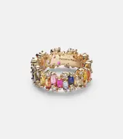 [Suzanne Kalan] Suzanne Kalan Audrey 18kt gold ring with sapphires and diamonds O multicoloured