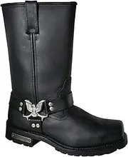 RIDETECS Men's 1442Zipper Motorcycle Boot