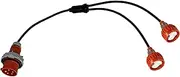 Adapter Splitter Extension Lead CEEform 16A 5 Pin Plug to 2 x 3 Pin 15A Flat Single Phase Socket, Heavy Duty