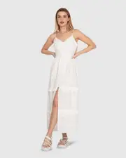 [Belle & Bloom] Superstition Tiered Maxi Dress - White