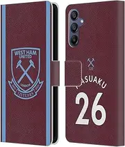 Head Case Designs Officially Licensed West Ham United FC Arthur Masuaku 2020/21 Players Home Kit Leather Book Wallet Case Cover Compatible with Samsung Galaxy A15