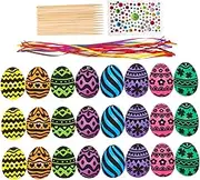 HONMEET 1 Set Scratch Easter Egg Art for Delicate Scratch Off Cards Fun Holiday Decor for Easter Party Decorations