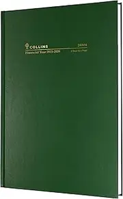 Collins 2025-2026 Financial Year Diary - A4 Two Days to a Page Planner - Green