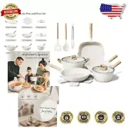 Large Capacity 14-Piece Induction Cookware Set - Non-Stick Ceramic & Utensils