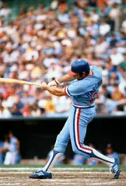 Mike Hargrove Texas Rangers bats v the Baltimore Orioles at an Maj- Old Photo
