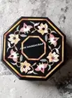 12" black marble room sofa side center table top inlay malachite decor table