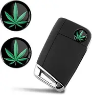 2 x 3D Domed Stickers Marijuana Leaf Cannabis Weed Key Fob Emblem Badge Remote Control Logo Decal Tuning Auto Moto Car KS 149