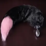 Anal Butt Stainless Steel Plug Big Long Rabbit Fox Fur Tail Bunny Adult Sex Toy