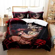 a2624 Bed Sheets Anime Black Clover Bedding Set Duvet Cover Bed Set Quilt Cover Pillowcase Comforter Boys Adult Bedding Set3-Piece Bedding Set (1 Du