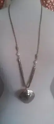 Leather cord mixed metal necklace
