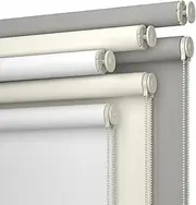 No Drill No Tools 100% Blackout Roller Shade | UV Protection | Easy-Care Fabric | Roller Blind for Windows & Doors | Pull Down Window Shade - White (30" W x 78" H)