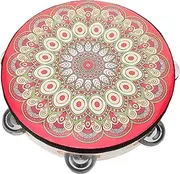 Toyvian Hand Held Tambourine Sturdy Wooden Percussion Instrument with Jingles for Dance Unique Present for Music