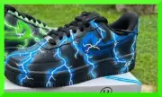Custom Air Force 1 Blue Black Lightning/Air Force 1 Custom Shoes NEW IN BOX