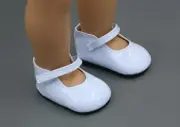 Light Sky Blue leather falts made for 18'' doll American girl shoes