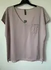 EDITED SIZE 20 SHORT SLEEVE V-NECK SILVER SHIMMER MAUVE PINK T-SHIRT TOP