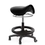 在飛比找遠傳friDay購物優惠-GXG 馬鞍型 工作椅 (塑膠踏圈+防刮輪)拉環升降款 TW