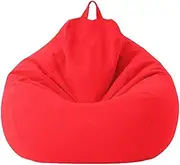Bean Bag Chair Big Lazy Sofas Cover Beanbag Sofa Cover No Filler Bean Bag Chair Pouf Bed Futon Seat Tatami Puff Relax Lounge Furniture Decorate (Color : Red, Specification : 100X120cm)