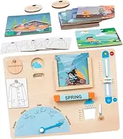 WHAMVOX 1 Set Awareness of Weather Forecast for Weather Board for Sensory Board for 1-3 Kindergarten 3 Year Old Learning Wood