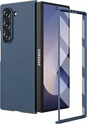 [Ruky] for Z Fold 6 Full Body Case, [Not for Z Fold 5] Hard PC Protective Phone Case with Built-in Screen Protector & Support Wireless Charging Cover for Samsung Galaxy Z Fold 6 5G, Blue