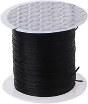 Bracelet Elastic, Elastic String, 50m 0.6mm Clear Eelastic, Crystal String Stretch Line for Jewellery Making, Invisible (Black)