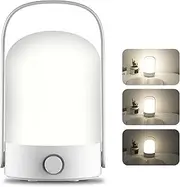 LED Camping Light | Rechargeable Handheld Camping Lantern | Dimmable Night Light | Portable Battery Powered Camp Lamp with Hook for Reading Indoors, Hiking, Fishing, Emergency Outdoors