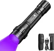 ULTRAFIRE UV Light Flashlight, 365nm Ultraviolet LED Blacklight, Portable Handheld Detector for Pet Stains, Currency, Scorpion Hunting and Resin Curing