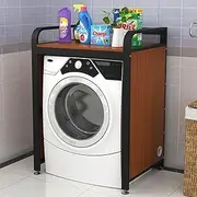 Dryer Stand Laundry Shelf Over Washing Machine Storage Unit for Front Loader Washing Machine & Tumble Dryer,Free Standing Bathroom Storage Unit(Dark Walnut)
